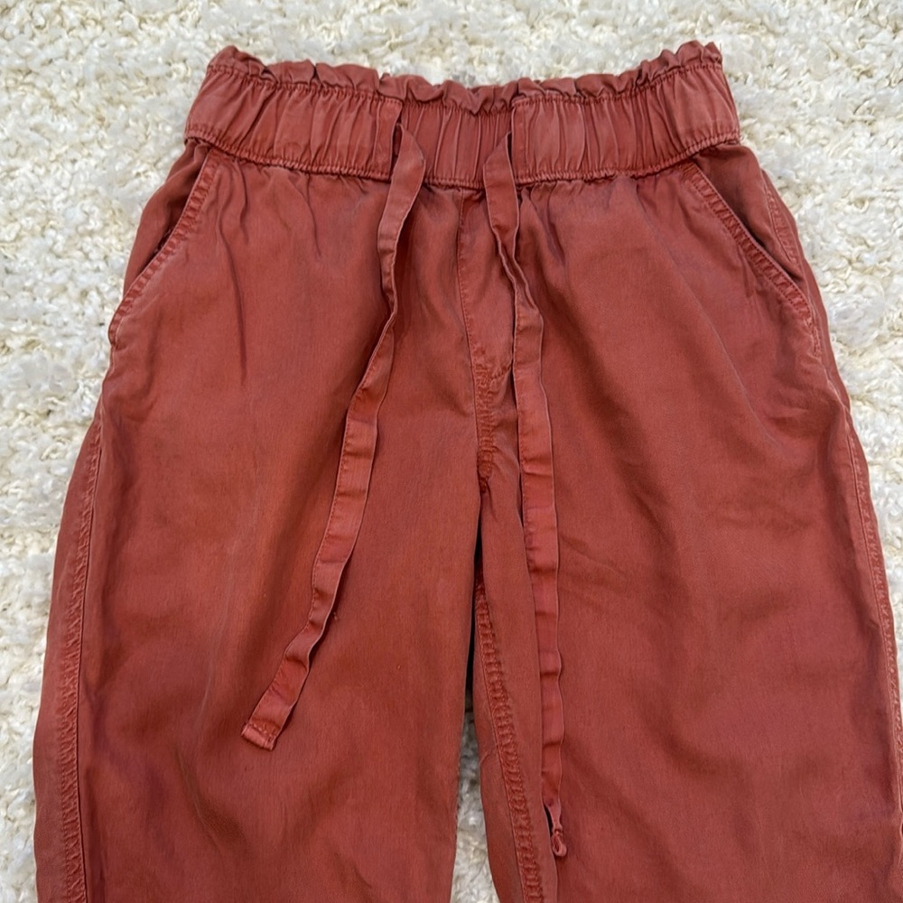 Rust color high rise joggers
